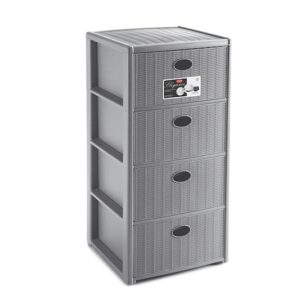CASSETTIERA 4C ELEGANCE RATTAN GRIGIO - PENGO SPA 3860521