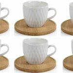 CONFEZIONE 6PZ TAZZINE DA CAFFE CON DEC ENGLAND LEGNO COLOR ROVERE - DI.MO COMMERCIALE S.P.A. 40336