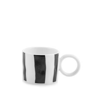azza caffè noir in new bone china decorata colori bianco e nero cc 90. idonea al lavaggio in lavastoviglie e all'uso in forno a microonde. - PEO 8254060