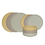 SET DA TAVOLA 18 PEZZI SKANDIK COLORATI PIATTI COLORATI IN PORCELLANA (6 FONDI , 6PIANI, 6 FRUTTA ) - DI.MO COMMERCIALE S.P.A. 49428