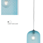 Lampadario a sospensione ASHFORD acquamare 1xE27 MAX 60W - Fan Europe I-ASHFORD-S20 BLU - FEU IASHFORDS15BLU