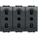 living int - presa triplex bipasso 10/16a - TIC L4180/3