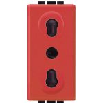 living int - presa bipasso 2p+t rossa - TIC L4180R