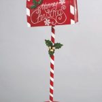 CASSETTA LETTERE DI NATALE IN LATTA CON BASE 30X85 CM OH OH OH MERRY CHRISTMAS - ENA CEN87380