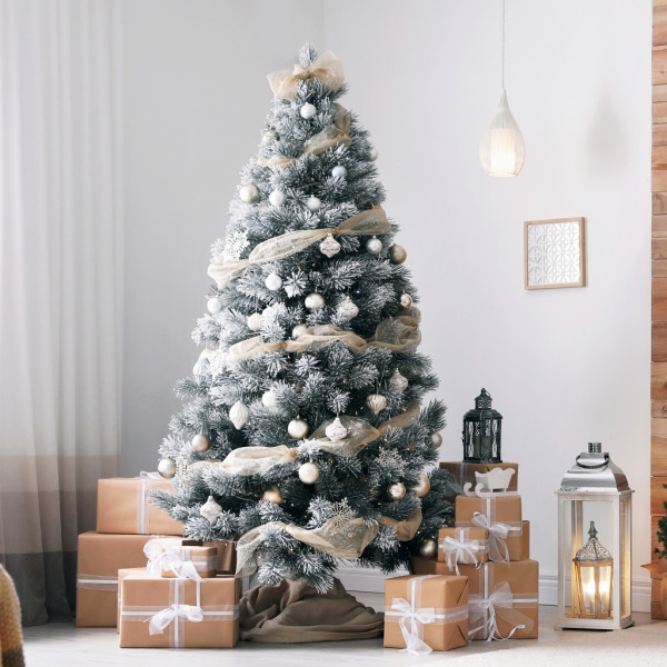 ALBERO DI NATALE XL h240cm PINO NEVICATO 1646rami diametro 142cm - ENA AA01192