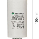 CONDENSATORE X MOTORI MONOFASE 50.00MF - VEA MG8500