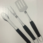SET 3 UTENSILI PER BARBECUE IN ACCIAIO CON MANICO ANTISCOTTATURA - ISV 08627