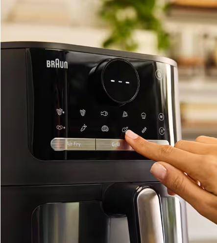 FRIGGITRICE AD ARIA BRAUN MULTIFRY 5 REALOVEN TECHNOLOGY 3 IN 1 2000W 20 PROGRAMMI FRIGGE GRIGLIA E CUOCE CON FINESTRA DI CONTROLLO COPPOLAVINCENZO SRL NAPOLI - DEL HF5075IBK