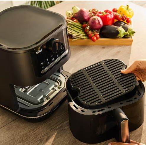 FRIGGITRICE AD ARIA BRAUN MULTIFRY 5 REALOVEN TECHNOLOGY 3 IN 1 2000W 20 PROGRAMMI FRIGGE GRIGLIA E CUOCE CON FINESTRA DI CONTROLLO COPPOLAVINCENZO SRL NAPOLI - DEL HF5075IBK
